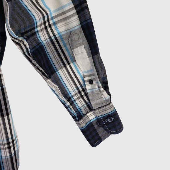 Beverly Hills Polo Club Plaid Button Down Shirt Long Sleeve Size M - Picture 9 of 11